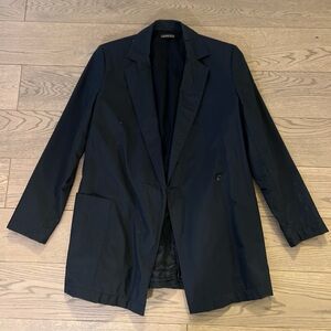 Daniela Bizzi Black Vintage Italian Made Blazer Button Jacket Size 42 Dark Goth